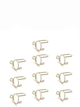 Halal Finger Nail Rings Set of 10 - Reusable and Adjustable - Gold