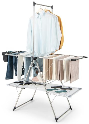 Tangkula Freestanding Foldable Clothes Drying Rack