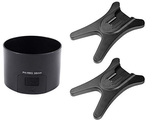 Oikabio 1 paraluce PH-RBG da 58 mm per SMCP-DA 55-300 mm F/4-5.8 ED e 2 supporti per flash per fotocamera flash Speedlight Hot Shoe Stand