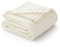 EMEMA Kuscheldecke Flauschig Decke Fleecedecke Wohndecken Couchdecke Flauschig Überwurf Mikrofaser Tagesdecke Sofadecke Blanket Für Bett Sofa Schlafzimmer Büro 150x200 cm Weiß