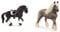 SCHLEICH Horse Club 42457 4-TLG Turnier Reithengst Spielset & Farm World 13914 Realistische Silver Dapple Stute Graue Pferde Figur