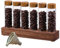 eurNhrN Coffee Bean Tubes Coffee Bean Cellars 6Pcs Single Dose Coffee Bean Storage Tubes with Wooden Stand ＆ Funnel Glass Coffee Bean Container Kitchen Items