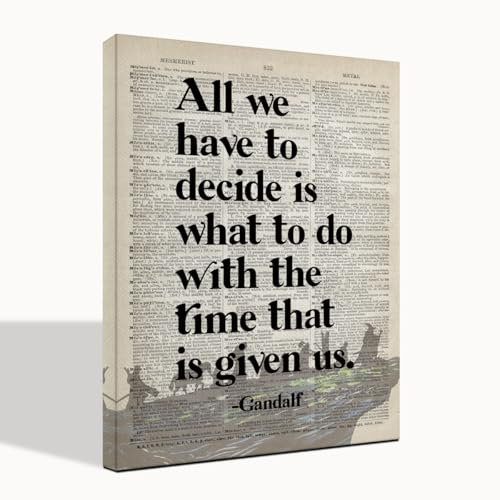 LOTR-Geschenke, LOTR-Poster, Geschenk für LOTR-Dekor, All We Have to Decide is What to Do With The Time That is Given Us - Gandalf, LOTR Merch, LOTR Geburtstagsdekoration, Herr der Ringe Poster 15,2