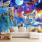 Papier Peint Panoramique 3D Animal Loup de SibéRie Hurlant Papier Peint Intissé Fond Coloré pour Chambre Salon Mur TV Artistique XXL Poster Décoration Murale 200x140cm