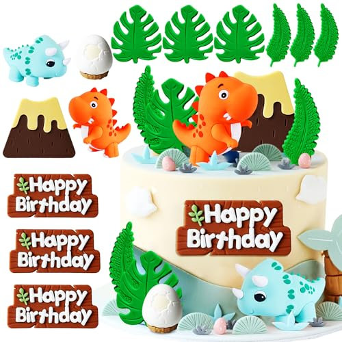 JeVenis Luxury Dino Tortendeko Dinosaurier Kuchendekoration Cake Toppers Dinosaurier Geburtstag Kinder Babyparty Dinosaurier Themen Kuchen Dekoration