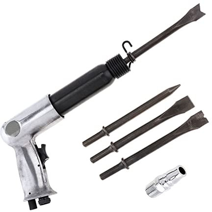 Burineur Pneumatique, 9150 9190 9250 marteau pneumatique professionnel pelle à Air portable petites pelles à gaz antirouille outils pneumatiques avec 4 ciseaux,pour marquer des outils, des pièces et