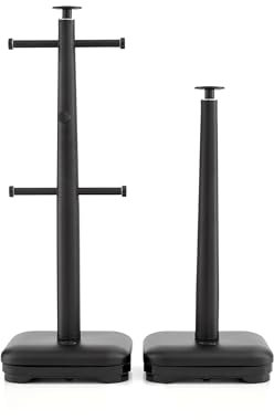 Swan SWKA18522BLKN Stealth Towel Pole & Mug Tree Set, Weighted Base, Scratch Resistant Base, Black