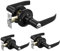 TKSDVTI Door Handle Lock Bedroom Door Lock with Keys Silent Internal Door Lock Internal Door Handles Lockable Door Handle for Bedroom Bathroom (3X Black 30mm-50mm)