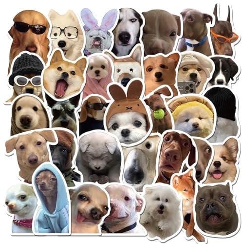 Onezebra Bookish Stickers, Realistic Dog Emoji Stickers, 100 Count, Multicolour, PVC Material, Cartoon Style, Suitable for Plastic, Metal, Wood, Cloth Surfaces