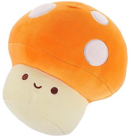 BESTonZON Steiff Kuscheltier Dekoratives Pilzkissen Pilzkissen Plüsch Pp Baumwolle Orange Flauschiges Umarmungskissen Theow Kawaii Kuscheltier
