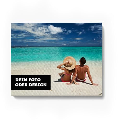 Cimpress Personalisierter Leinwanddruck von, Hochformat, mit Foto und Text gestalten, personalisiertes personalisierte Geschenke für Wichteln, Weihnachten, Advents für Familie und Freunde, 40 x 30 cm