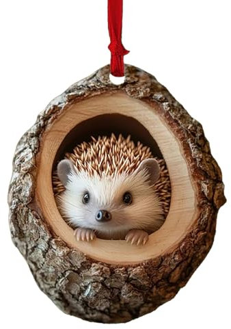 Decoration Noel, Ornement De Noël en Forme d'animal, Décoration d'animaux De La forêt, Ornement à Suspendre,Raton Laveur Hibou écureuil hérisson Lapin (hérisson)