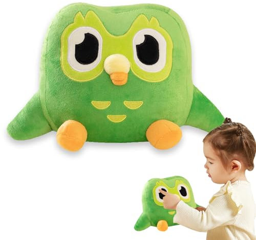 YongSral Duolingo Plush, Eule Kuscheltier, Duolingo Kuscheltier, 20CM Cartoon Grüne Eule Plüschtier, Green Owl Plush Toy, Duolingo Plüschtier, Geschenke für Jungen, Mädchen, Kinder, Erwachsene