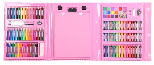 Vomeko Kid Art Set, Pennarello per acquerello, Matita colorata, Vernice in polvere, Strumento di cancelleria, C ustodia per pennarello per acquerello, C ustodia R egalo rosa, per