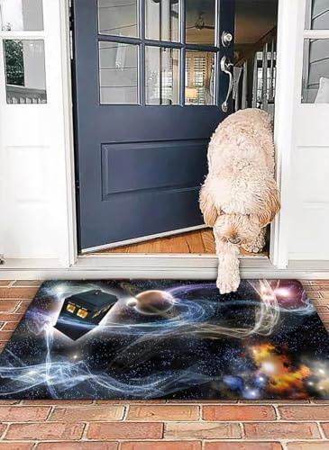 OHJEAJDS Badezimmerteppich rutschfest Badematte 40x 60 cm,Badteppich Saugfähig Weich Maschinenwaschbar für Badezimmer,Doctor Who Tardis Dans Sternenhimmel Fantasy Hintergrund