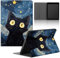 Yimctoie Tablet Cover per Samsung Galaxy Tab A7 10,4 2020 SM-T500/T505/T507,Cartoon Anime Kawaii Black Cat Modello Custodia Stand Multi-Angoli PU Flip Cover Soft TPU Bumper Silicone Case,Kawaii