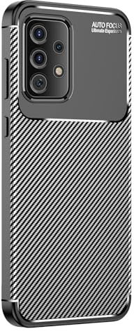 LBH Handyhülle Carbon Look für Samsung Galaxy A52 / A52 5G / A52s 5G Schutzhülle Karbon Handy Case Cover Bumper Schutz Hülle Kratzfest Stoßfest rutschfest FusionGuard Pro Schwarz