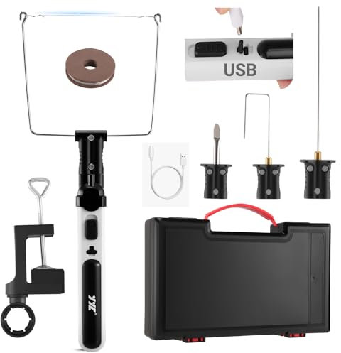 Styroporschneider Heißdrahtschneider Akku,Elektrischer styropor schneider mit LED-Vorleuchte,Kunststoffbox, Heiß-styroporschneider für Schnittkanten Kunststoffe & styropor(Weißer Style)
