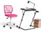 FurnitureR Set mit 2 Möbeln, dunkelrosa Stuhl und Schreibtisch, faltbar, ergonomisches Design, Höhe und Winkel verstellbar, Kunststoff und Metall, für Haus und Spielzimmer, leicht zu bewegen