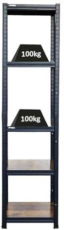 PROREGAL Vintage Series Schwerlastregal Ragnar für Gesamtlast 400 kg Maße: 180x45x45cm Vintagebraun-Schwarz, Kellerregal, Steckregal, Garagenregal, Lagerregal