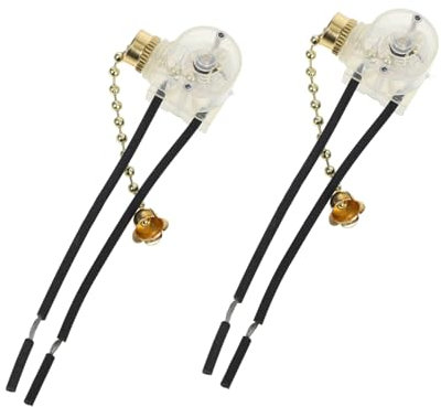 NUOBESTY 2stücke Teiliges Zugkettenschalter Goldene Perlenkette Ziehschalter Für Badezimmerlampen Lichtschalter Ersatz Für Deckenventilatoren Wand Stehlampen Einfache Installation