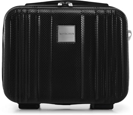 WITTCHEN ULTIMO Line | 27x32x17 cm | Kosmetikkoffer Hartschalenkoffer | Free on Board | Reisegepäck Polycarbonat Griff Gummiband Wasserdicht | Schwarz