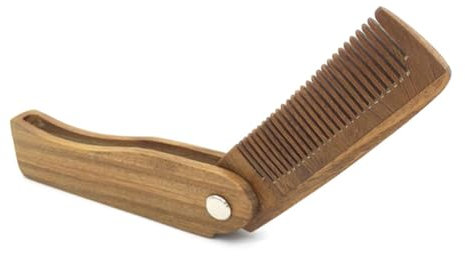 Happyyami Mini Kamm Aus Naturholz Faltbar Für Bart Und Haar Tragbar Als Reisekamm Feine Zähne Für Haarbürste Geeignet Für Männer Frauen Und Junge Mädchen