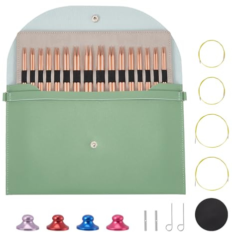 Rundstricknadel Set Austauschbar, 3-10 mm Stricknadeln Set Austauschbar, Stricknadeln Rundstricknadel, 13 Paar Aluminium Austauschbare Rundstricknadeln