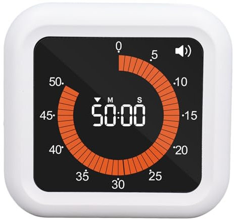 Timer Visuel, Déchargement à Rebours Magnétique à Rebours de la Minuterie Numérique Timer Visuel Silencieux avec Minuteur de Temps Stand Cuisine pour Le Bureau Cuisine Jeu