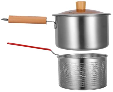 WUTIANBAO Cesta Freidora para Cocina Olla de Acero Inoxidable for freír, Cesta for freír Profunda, freidora for cocinar Freidora Aceite para Patatas Fritas