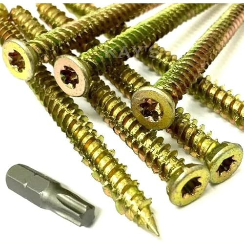 Masonry Concrete Brick Screws, UPVC Wood Window Door Frame Fixing, 7.5x70mm, 12 Pack with Driver Bit