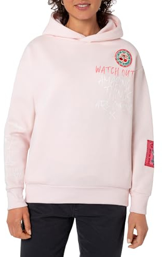 Eight 2 Nine Damen Hoodie mit auffälligem Pigmentprint Light-Rose M