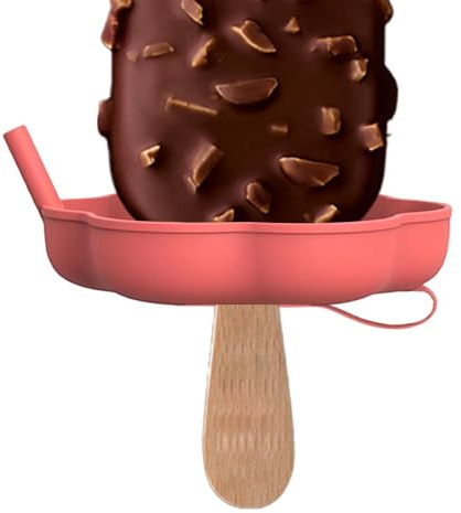 Porte-crème glacée pour en silicone anti-goutte avec support, pour fruits et paille - Pour les les jours chauds, l'été, les desserts, le yaourt, les voyages à la maison en plein air