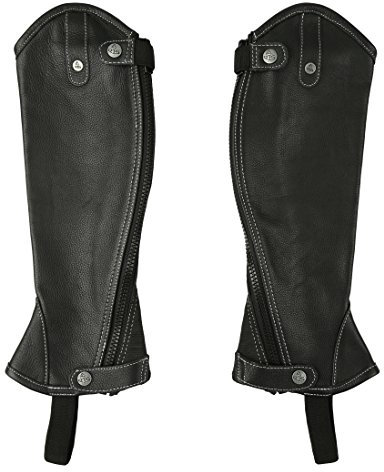 RTS Damen Leder Chaps Gaiter mit Kontrastnaht, Schwarz, XS