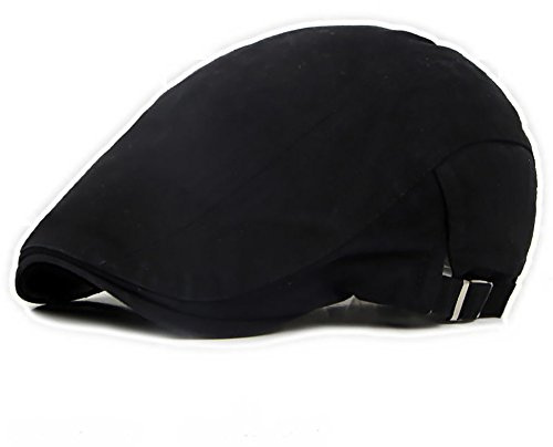 San Bodhi® Klassische flache Cabbie Newsboy Efeumütze aus Baumwolle Gr. Einheitsgröße, Schwarz