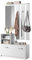 Selsey Flurgarderoben Set Garderobe Flur Wandgarderobe Garderobenpaneel Schuhregal Spiegel Regal Garderobenset Weiß Mit Silbernen Griffen Yesfir