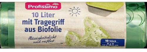 Profissimo Tragegriff-Biofolien-Müllbeutel 10l, 1 Packung mit 10 St