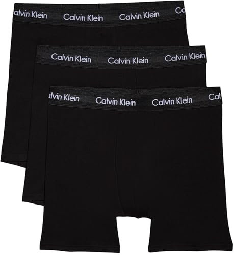 Calvin Klein Uomo Pantaloncini Boxer Confezione da 3 Boxer Brief Elasticizzati, Nero (Black W. Black WB), S