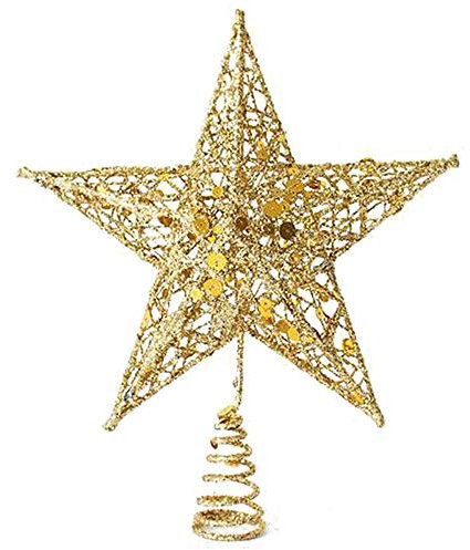 Time to Sparkle 20 * 16 * 4cm Glitter Christmas Tree Topper Star For Christmas Tree Decoration Gold