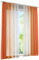 LiYa 2 Stück Gardinen mit Farbverlauf Design Vorhang Voile Transparent Dekoschal (BxH 140x225cm, Orange mit Kräuselband)