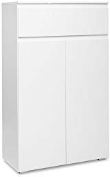 Newfurn Sideboard Kommode Modern Anrichte Highboard Mehrzweckschrank II 80x131x 40 cm (BxHxT) II [Nikita.six] in weiß/Weiß Wohnzimmer Schlafzimmer Esszimmer