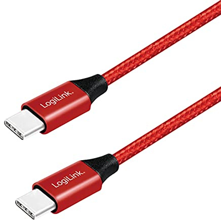 USB 2.0 Anschlusskabel, USB (Typ C) zu USB (Typ C) rot, 0,3m