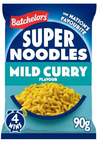 Batchelors Super Noodles Curry Flavour, 90 g Pot | Quick & Convenient Meal, Ready in 4 Minutes, Savoury & Delicious Snack, Perfect for On-the-Go