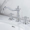 AXWT Robinet Croix en Cuivre Chromé Moderne - Argent, 3 Trous, 360° Rotatif pour Lavabo et Évier - Mitigeur en Céramique Avec G1/2