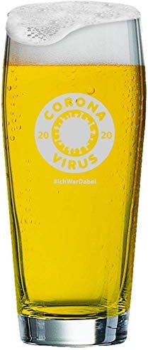 MeinGlas GmbH Bicchiere da birra con incisione di [Nome] + logo, 0,5 litri, bicchiere da birra Willi con motivo (Corona) e un nome a scelta come incisione (motivo 16)