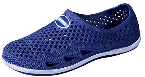 Yowablo Pantoletten Herren Sneaker Hausschuhe Schuh Herren Sommer Freizeit Wohnungen Strandschuhe Meer Rutschfestes atmungsaktives Loch (43 EU,Blau)