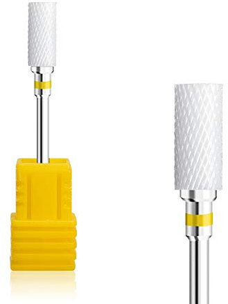 Natury Nails Fresa de Cerámica para Torno de Uñas. Manicura, Pedicura, Esmaltes, Uñas Acrílicas y Uñas de Gel. Broca para torno forma barril (Grano Super Fino)