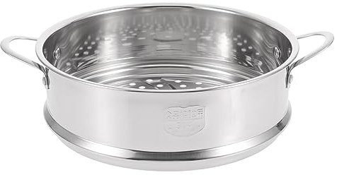 Cabilock 20cm Edelstahl Dampfgarer Einsatz Edelstahl Dämpfeinsatz Dampfkorb Dämpfgitter mit Griff Dampf für Schnellkochtopf Kochtöpfe Gemüse Brötchen Silber L