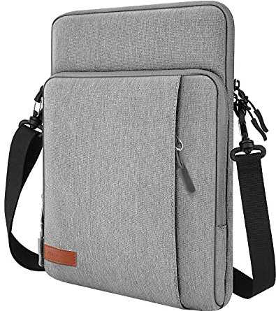 MoKo 12.9 Inch Tablet Sleeve Bag Carrying Case with Pockets Fits 13 Inch New iPad Pro M4 & Air M2 2024, iPad Pro 12.9 M2&M1, Surface Laptop Go 12.4, Galaxy Tab S8+/S9+ 12.4, Light Gray