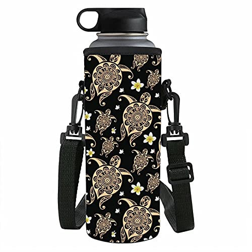 NETILGEN Porte-bouteille isotherme en néoprène doré pour bouteille en acier inoxydable/verre/plastique Taille S / L